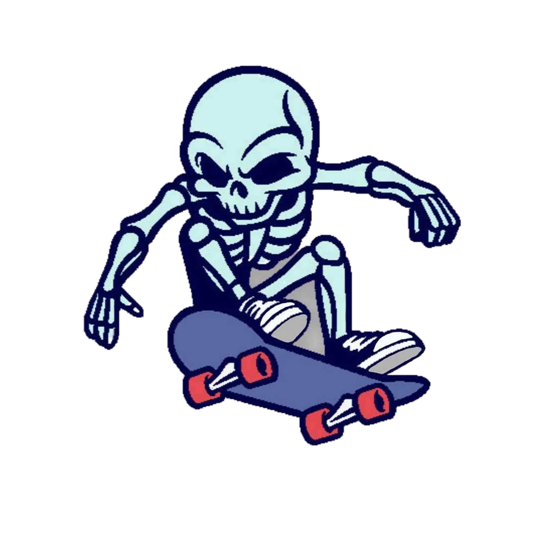Skating Skull Sticker